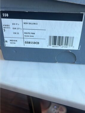 New Balance 550 Box Label - White & Pink